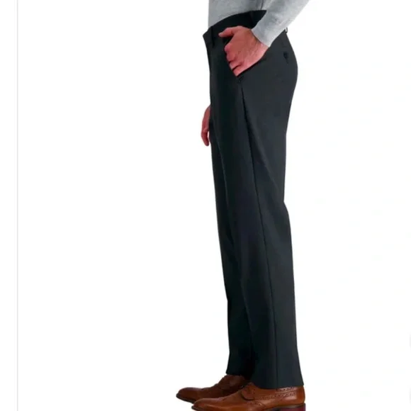 Haggar Men's Flex Dress Pant Dark Gray - Picture 2 of 7